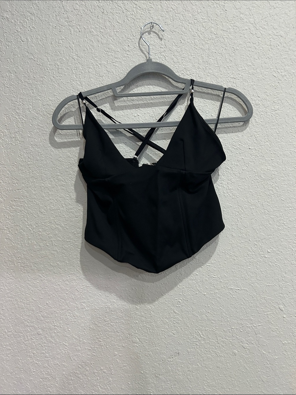 Edikted Black Crossback V-Neck Cami